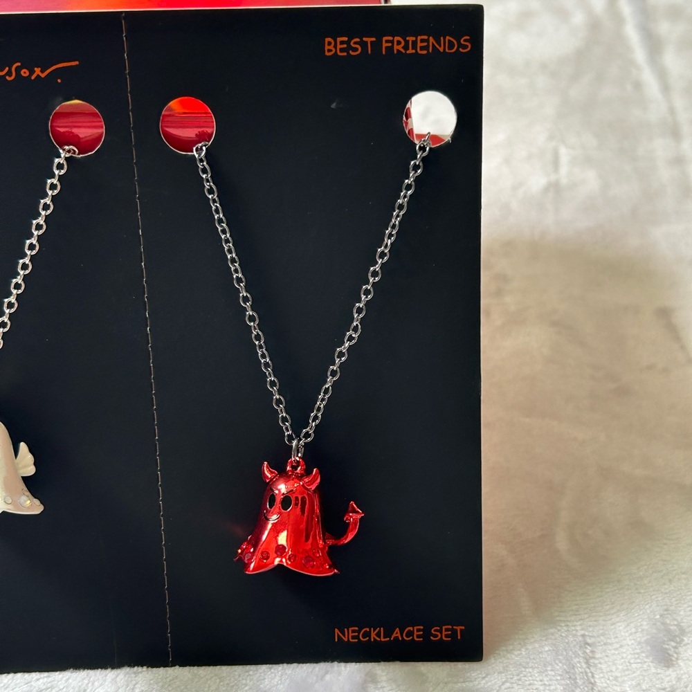 Betsey Johnson Best Friends Ghost Necklace Set NWT - Picture 4 of 8